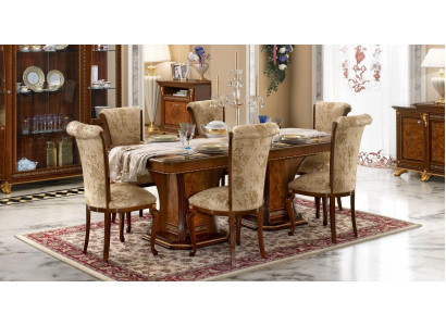 Chairs Kitchen 6x Chair Set Textile Upholstered Seat Wood Dining Room Suite Dining Room