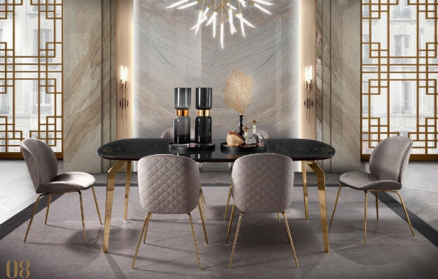 Dining table design furniture Italy luxury dining room table dining tables marble stainless steel