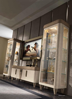Display cabinet glass cupboards shelves wooden showcase design modern living room new