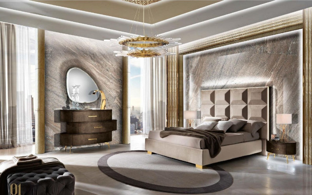 Bed luxury beds bed frame wood bedroom double matrimonial Italian furniture new