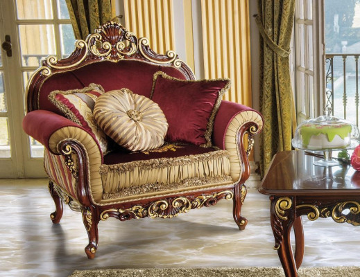 Armchair Design Couch Sofa Relax Fabric Lounge Club Seat Luxury Turquoise Baroque New
