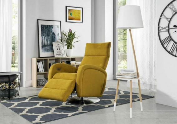 Armchair Lounge Designer Chair Upholstered Sofa 1-Seater Swivel Recliner TV Fabric