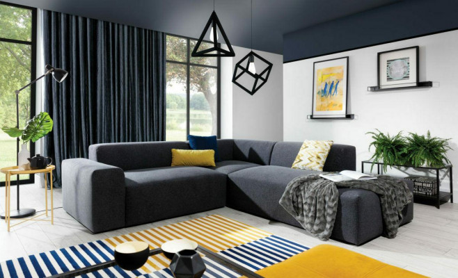 Corner sofa L-shape sofa living landscape set upholstery fabric design modern