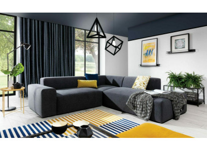 Corner sofa L-shape sofa living landscape set upholstery fabric design modern