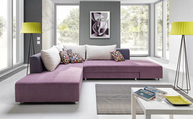 Luxurious large corner sofa is made from high-quality material by European furniture manufacturers.