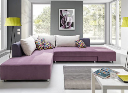 Luxurious large corner sofa is made from high-quality material by European furniture manufacturers.