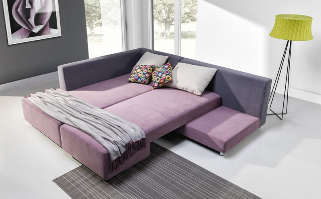 Luxurious large corner sofa is made from high-quality material by European furniture manufacturers.