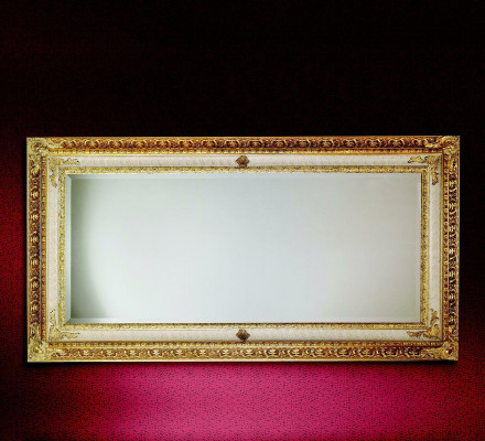 Classic wall mirror, wooden frame, mirror furniture, gold, 104x194, glass, frame, wall.