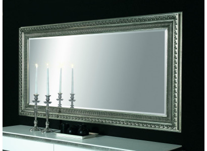 Handcrafted floor mirror large in a wooden frame made of real wood