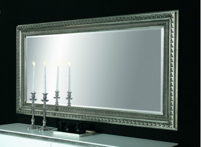 Handcrafted floor mirror large in a wooden frame made of real wood