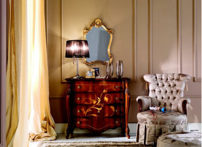 Italian furniture design chest cabinet brown luxury wood furniture baroque