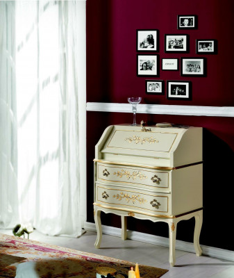 Design desk secretary writing office furniture wood tables office interior.