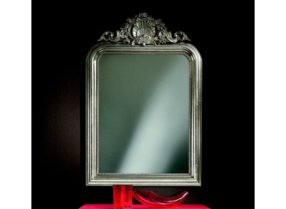 Classic design mirror wall mirror baroque rococo luxury furniture wood frame silver