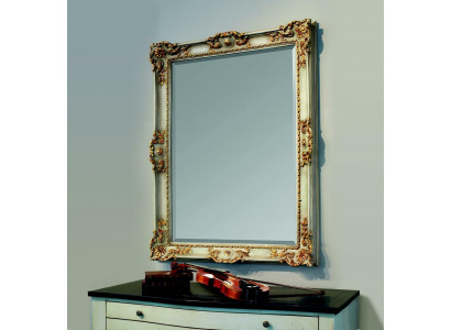 Mirror wall mirror designer hallway living room bathroom wood design 88x118 baroque