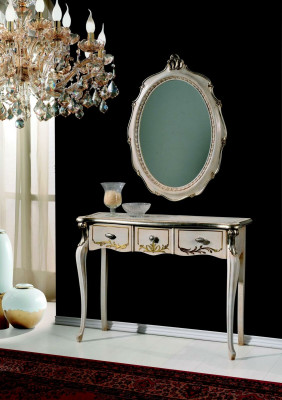 Baroque Luxury Console Table Wall Table White Classical Wood 106 cm