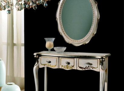 Baroque Luxury Console Table Wall Table White Classical Wood 106 cm