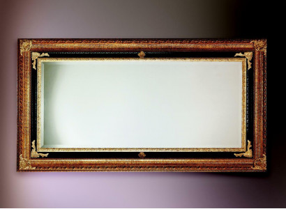 Classic wall mirror with wooden frame, mirror furniture 107x197 glass frame wall gold