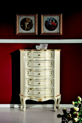Italian luxury furniture style baroque white cabinet dresser designer furniture