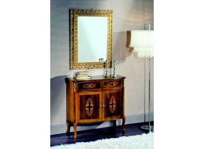 Dresser Wood Furniture Baroque with Mirror Luxury Italian Furniture 2-piece Set