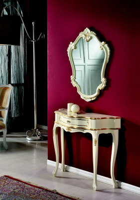 Furniture Style Baroque Luxury Console Table Mirror Wood Italian Tables