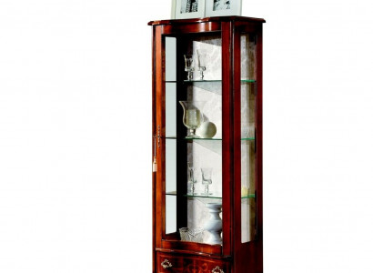 Luxury wooden display cabinet, brown cupboard, glass doors design, sideboard, Italian furniture