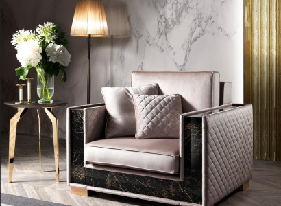 Designer textile upholstered single-seater cushion seat couches new armchair 120x102cm couch