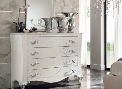 Dresser with mirror made of wood in a modern style for the bedroom