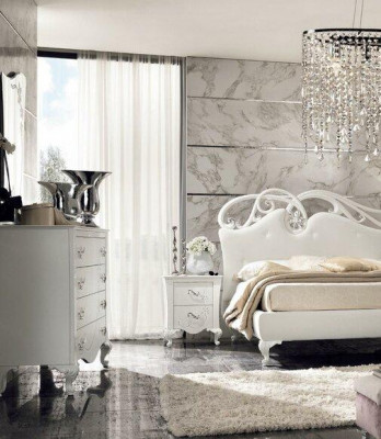 Dresser with mirror made of wood in a modern style for the bedroom