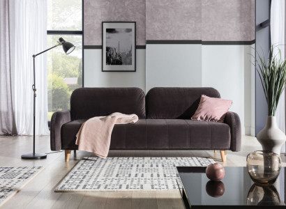The luxurious large sofa bed is made from high-quality material.