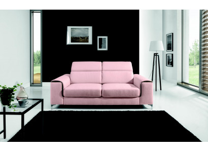 A respectable modern and comfortable 2-seater sofa in a stylish pink color