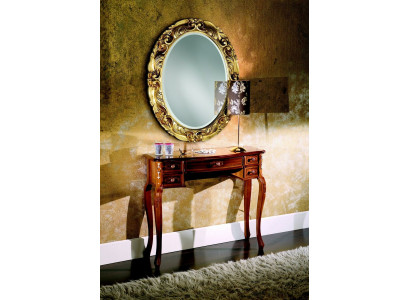 Italian furniture 2 pcs set secretary with mirror solid wood baroque style