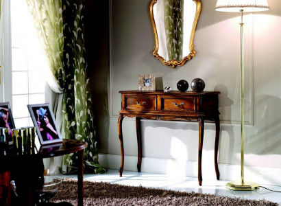 Luxury Wood Italian Furniture 2-piece Set Furniture Baroque Style Console Table with Mirror New