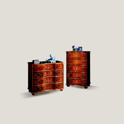 Italian wooden furniture design luxury dresser cabinet 4 drawers brown