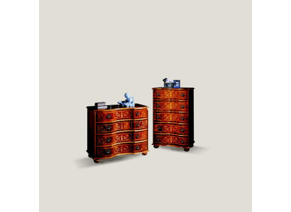 Italian wooden furniture design luxury dresser cabinet 4 drawers brown