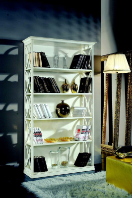 Design luxury bookcases white classic style cabinet wood Italian