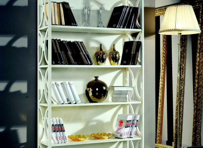 Design luxury bookcases white classic style cabinet wood Italian