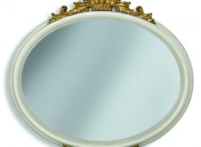 Round mirror wall mirror hallway living room bath wood glass design decoration SP7240