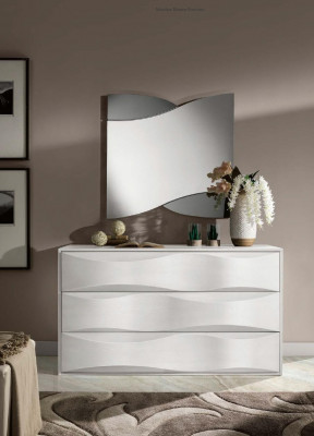 Luxury set dresser with mirror chest of drawers console set wood modern design white