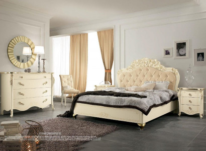 Beige bed wooden bed bedroom design beds Italian art deco Italy new