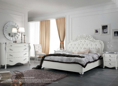 Bed style bedroom beds wood Italian furniture design classic art deco
