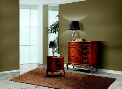 Italian Baroque Furniture Nightstand Bedroom Small Wooden Chest of Drawers Brown New