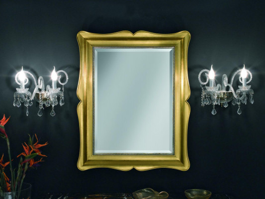 Mirror Furniture Baroque Classic Wall Mirror Wood 85x105 Glass Frame Wall Gold