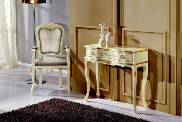 Brown wood Italian furniture console table furniture style baroque design consoles