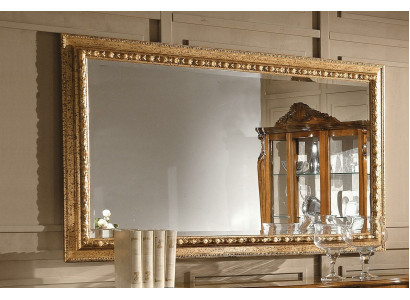 Gold mirror design luxury XXL wall mirror wood frame baroque style Italy new