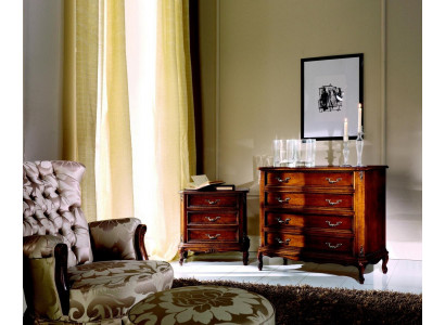 Design furniture style baroque small chest of drawers brown luxury wood Italian
