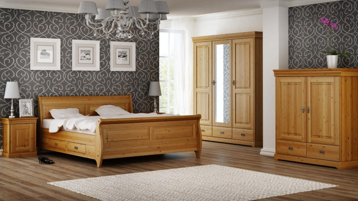 Design bedroom sets complete bed wardrobe nightstand 5-piece set