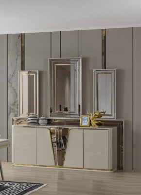 Sideboard dresser living room wood modern beige luxury cabinet design