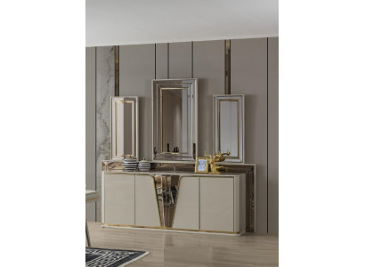 Sideboard dresser living room wood modern beige luxury cabinet design