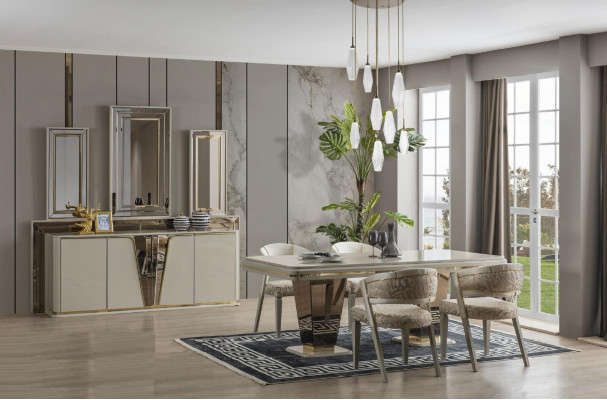 Sideboard dresser living room wood modern beige luxury cabinet design