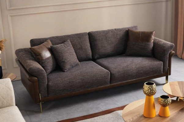 Sofa set 3-seater sofa gray armchair living room furniture luxury design